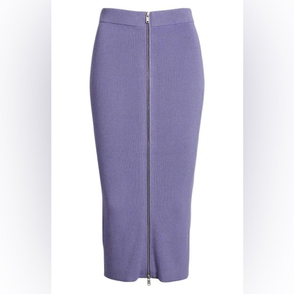 open edit | RIB ZIP FRONT SWEATER KNIT SKIRT